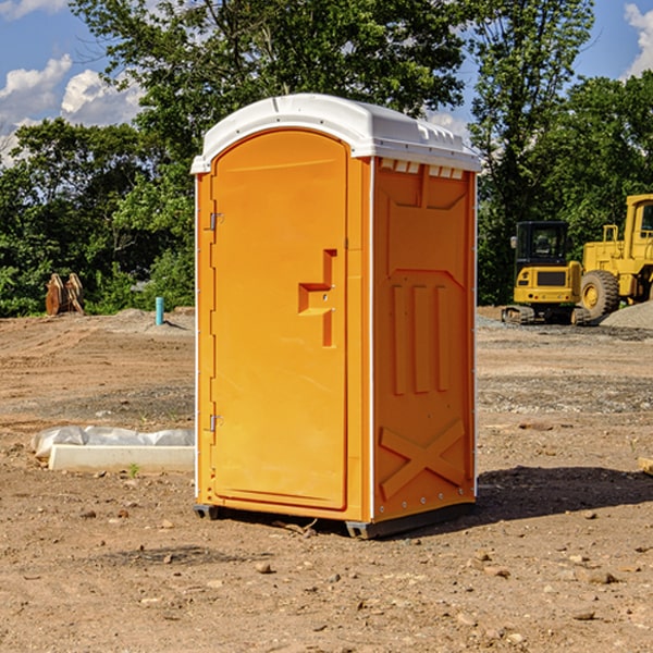 how often are the portable toilets cleaned and serviced during a rental period in Newfield